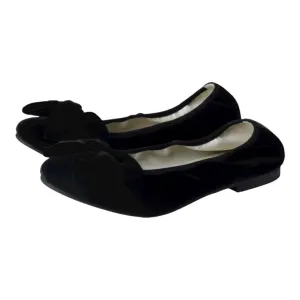 1466 - Black Velvet Flats for Girl by London Kids