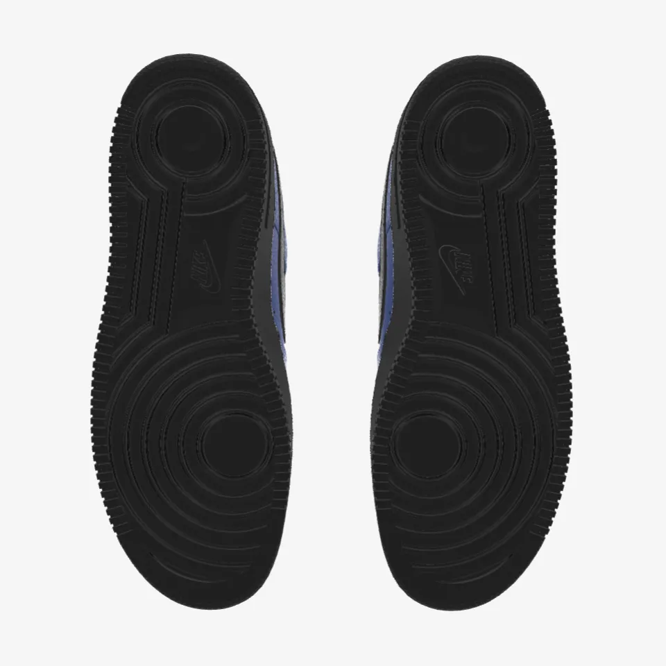 $195 NIB NEW Mens NIKE Air Force 1 Low Black & Blue Custom Leather Shoes