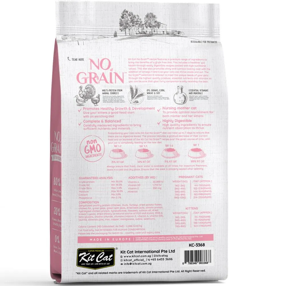 20% OFF FREE TREATS: Kit Cat No Grain Kitten Grain-Free Dry Cat Food