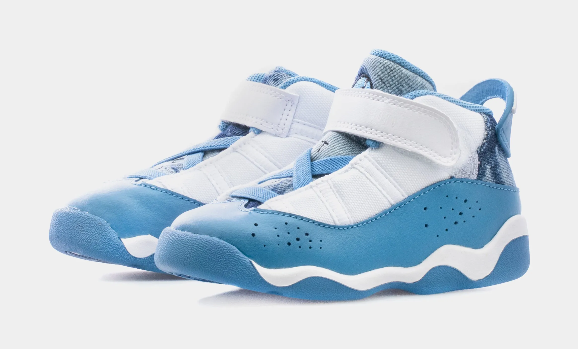 6 Rings Infant Toddler Basketball Shoes (Blue)