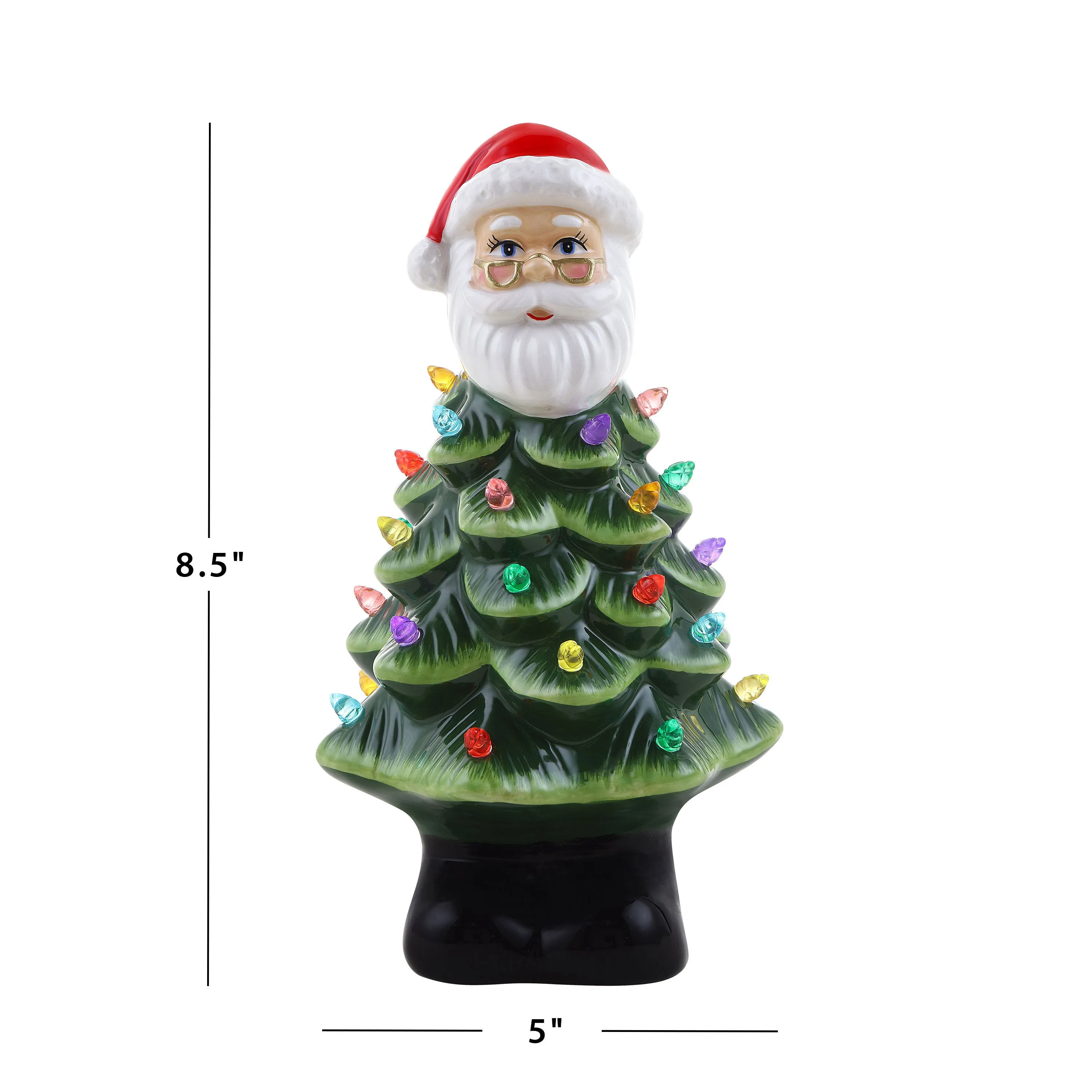 8 in. Nostalgic Ceramic Santa Tree