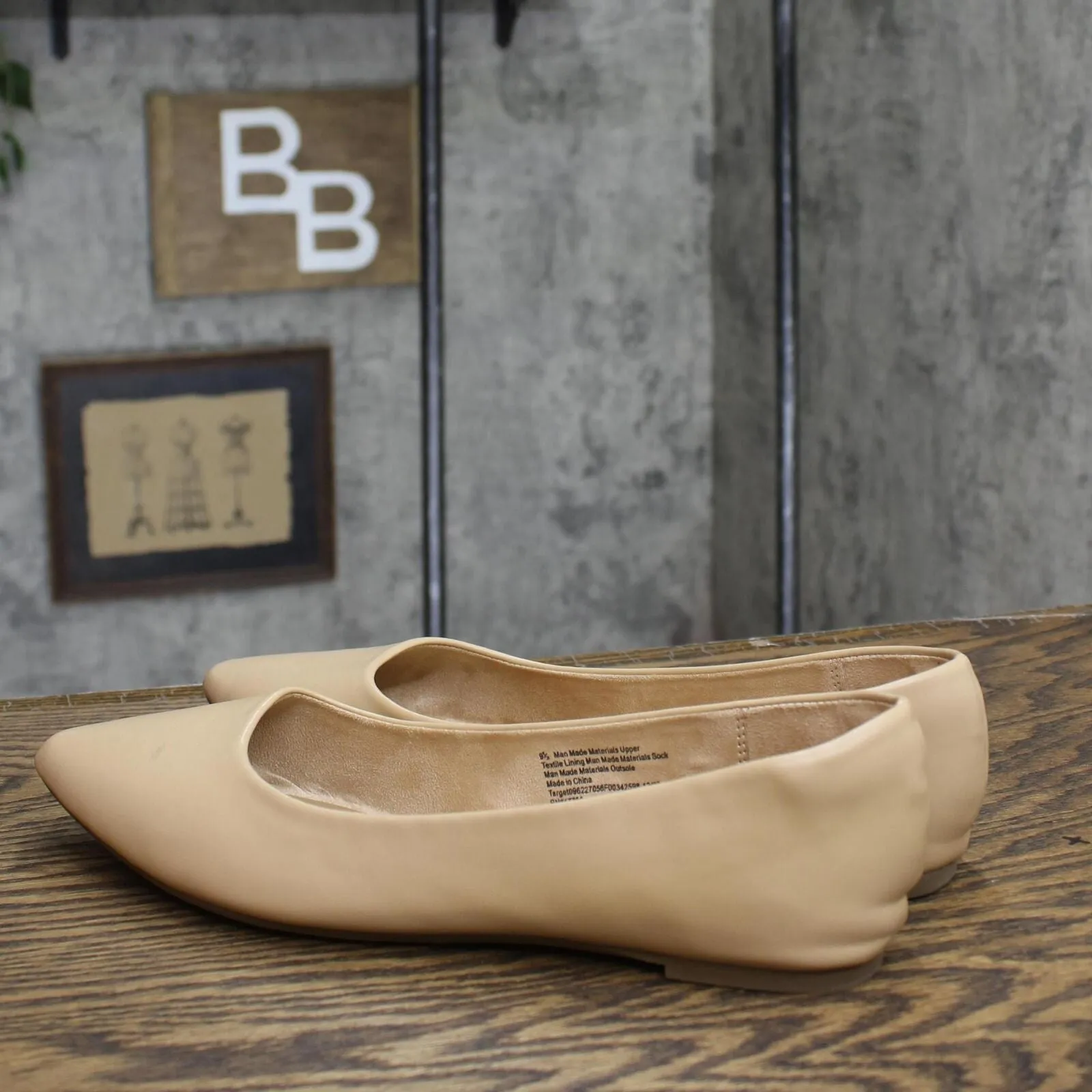 A New Day Women's Corinna Ballet Flats with Memory Foam Insole Tan Brown 9.5M