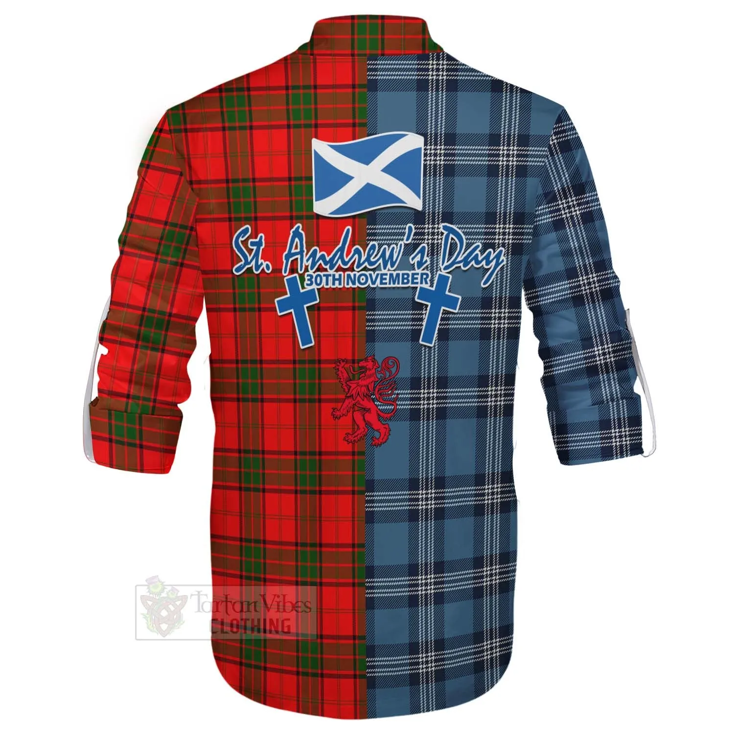 Adair Tartan Ghillie Kilt Shirt Happy St. Andrew's Day Half Tartan Style
