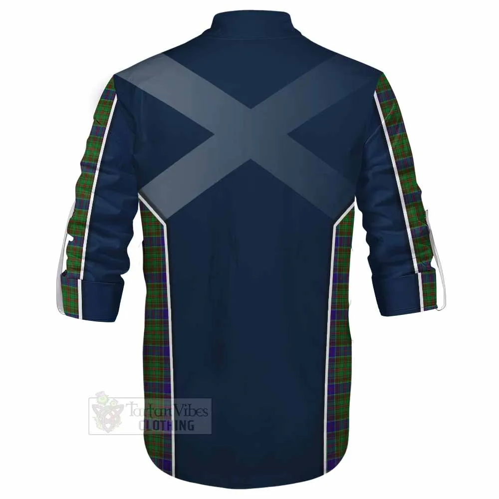 Adam Tartan Ghillie Kilt Shirt with Family Crest and Lion Rampant Vibes Sport Style