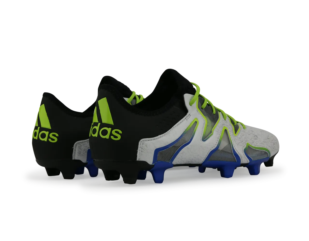 adidas Men's X 15   SL FG/AG White/Core Black/Solar Slime