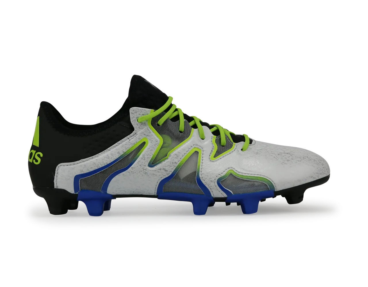 adidas Men's X 15   SL FG/AG White/Core Black/Solar Slime