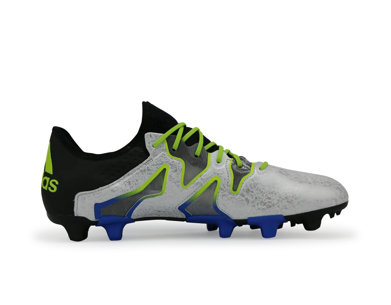 adidas Men's X 15   SL FG/AG White/Core Black/Solar Slime