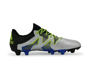 adidas Men's X 15   SL FG/AG White/Core Black/Solar Slime