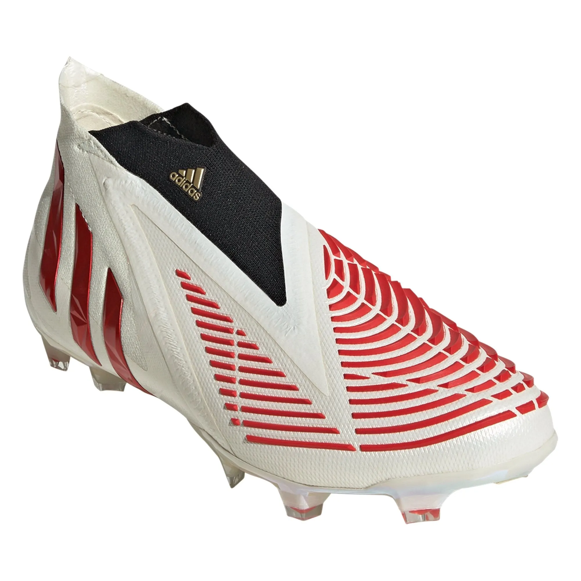 adidas Predator Edge   FG Firm Ground Soccer Cleat - Off White/Vivid Red/Gold Metallic