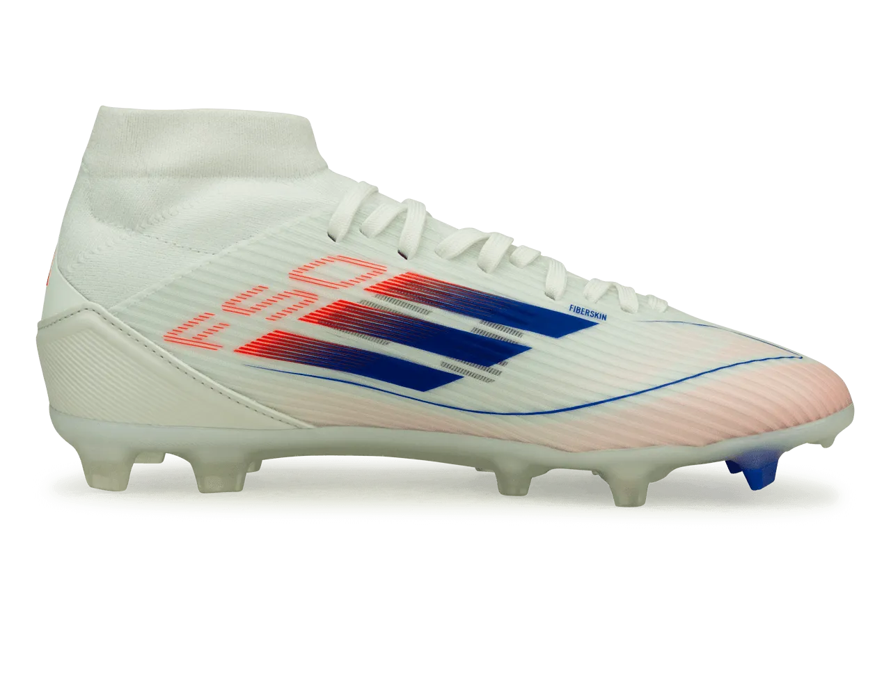 adidas Women's F50 League Mid-Cut FG/MG White/Lucid Blue