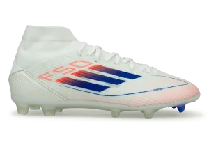 adidas Women's F50 League Mid-Cut FG/MG White/Lucid Blue