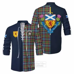 Aikenhead Tartan Ghillie Kilt Shirt Alba with Scottish Lion Royal Arm Half Style