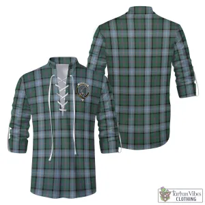 Alexander of Menstry Hunting Tartan Men's Scottish Traditional Jacobite Ghillie Kilt Shirt with Family Crest