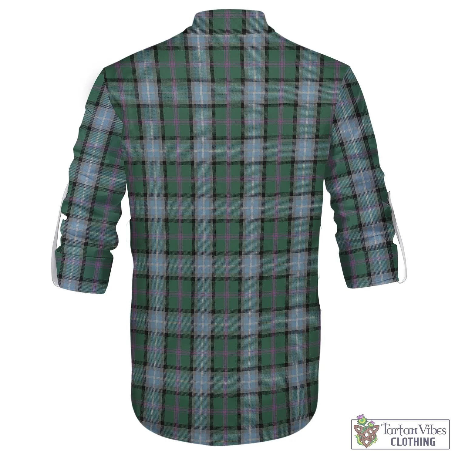 Alexander of Menstry Hunting Tartan Men's Scottish Traditional Jacobite Ghillie Kilt Shirt with Family Crest