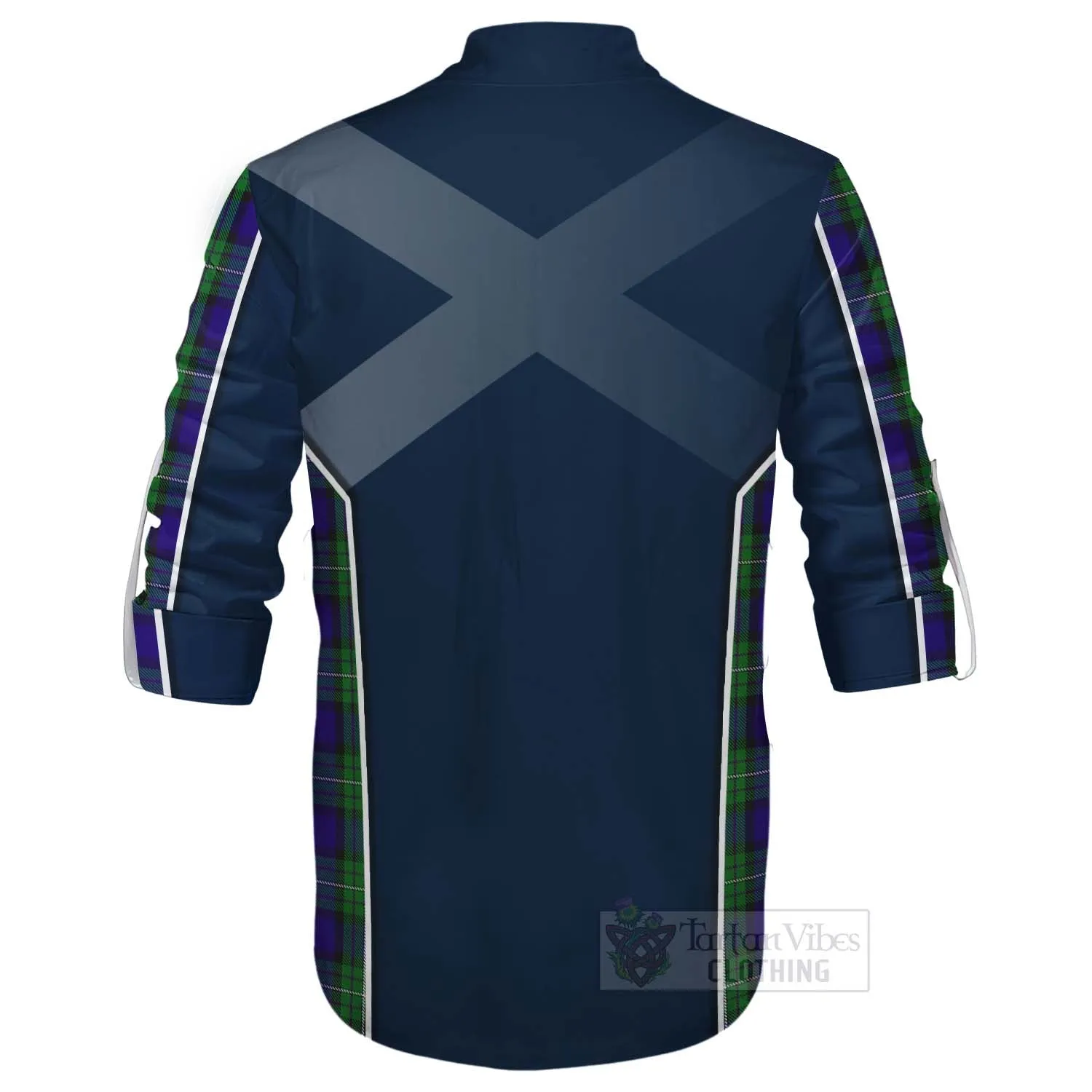 Alexander Tartan Ghillie Kilt Shirt with Family Crest and Scottish Thistle Vibes Sport Style