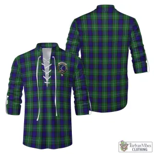 Alexander Tartan Men's Scottish Traditional Jacobite Ghillie Kilt Shirt with Family Crest
