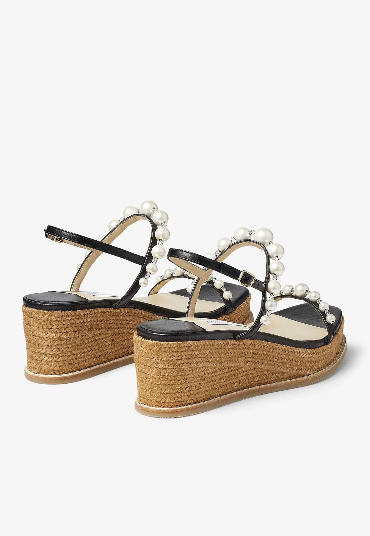 Amatuus 60 Pearls and Crystal Wedge Sandals