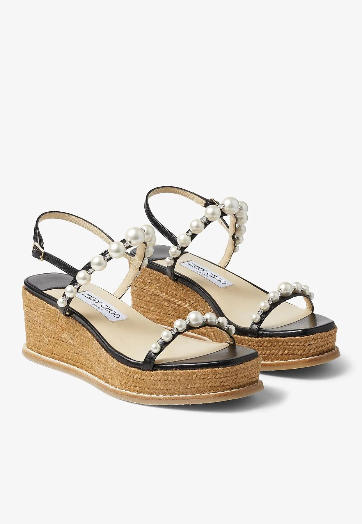 Amatuus 60 Pearls and Crystal Wedge Sandals