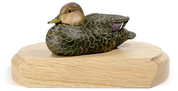 American Black Duck sculpture with Lowered Head on a Base