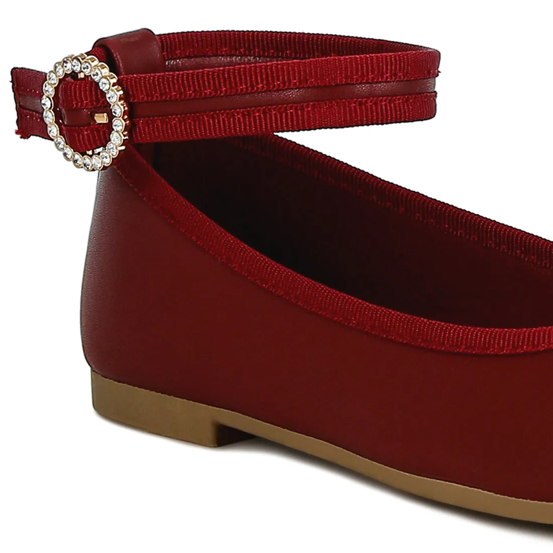 Ankle Strap Detail Ballet Flats