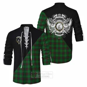 Anstruther Tartan Ghillie Kilt Shirt with Family Crest and Military Logo Style