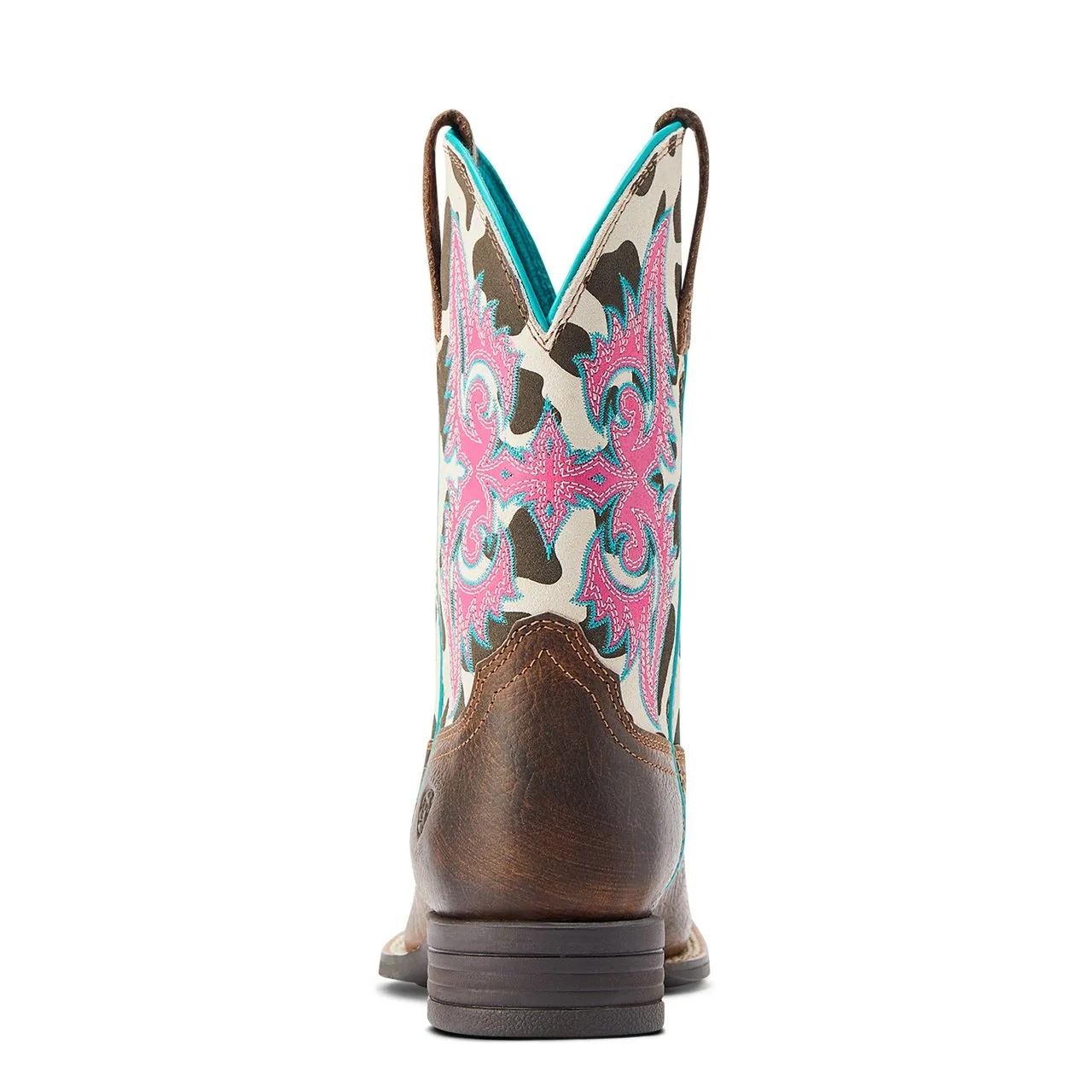 Ariat Unisex-Child Lonestar Western Boot, Rowdy Rust/Cow Print