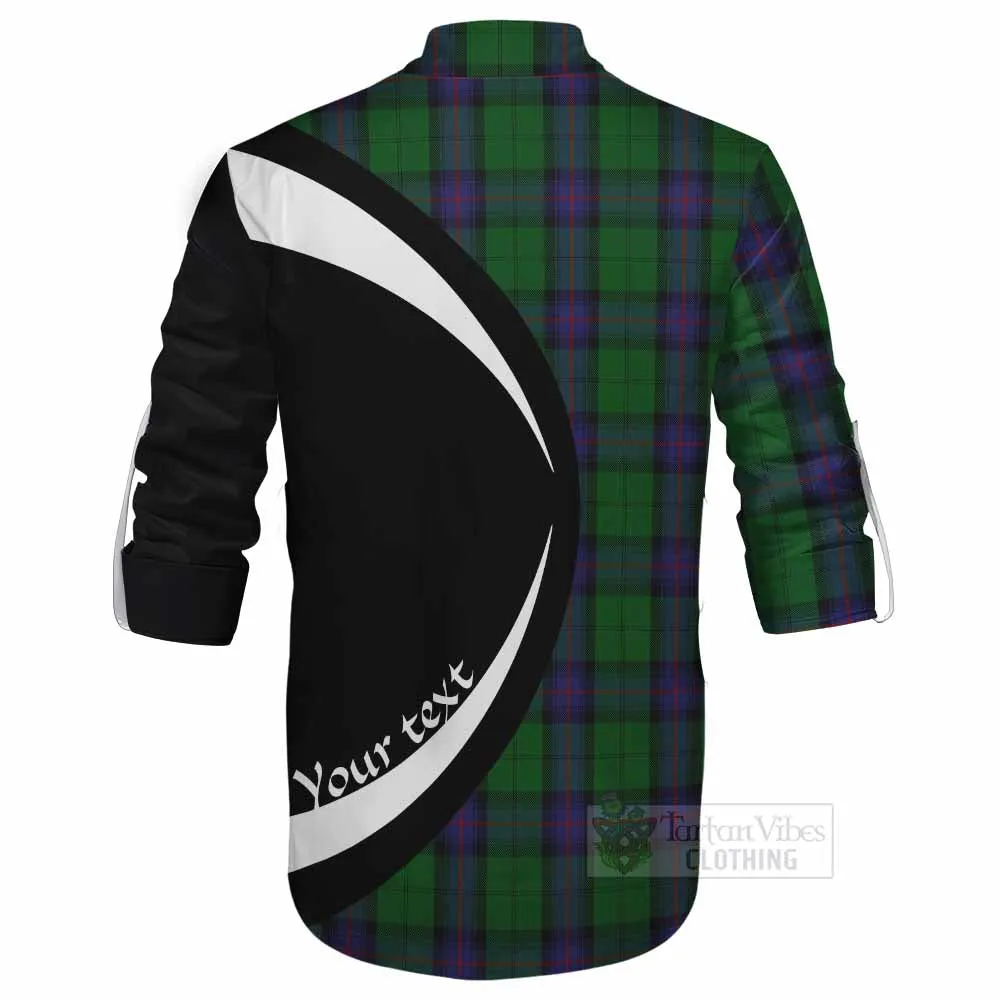 Armstrong Tartan Ghillie Kilt Shirt with Family Crest Circle Style