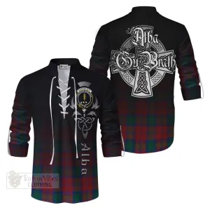 Auchinleck (Affleck) Tartan Ghillie Kilt Shirt Featuring Alba Gu Brath Family Crest Celtic Inspired