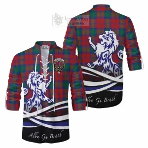 Auchinleck (Affleck) Tartan Ghillie Kilt Shirt with Alba Gu Brath Regal Lion Emblem