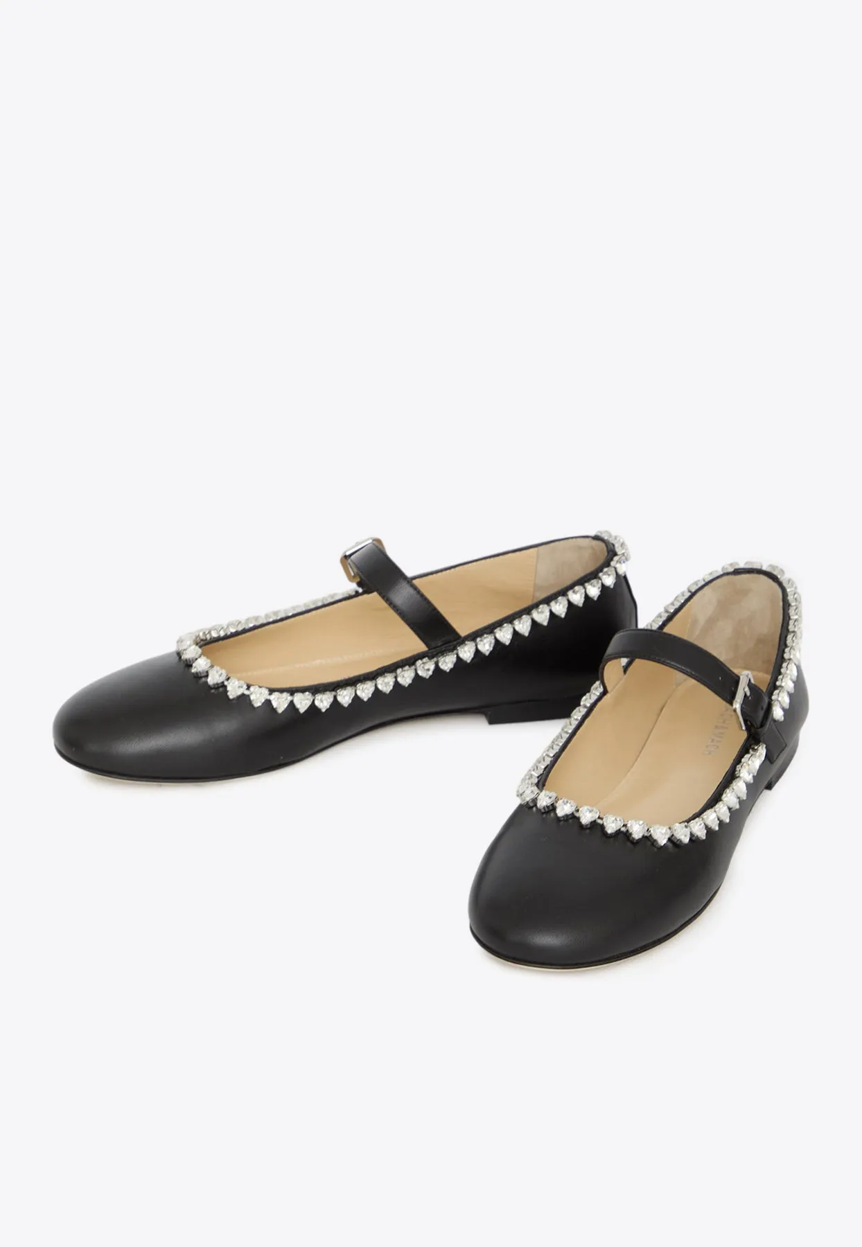 Audrey Crystal-Embellished Ballerina Flats