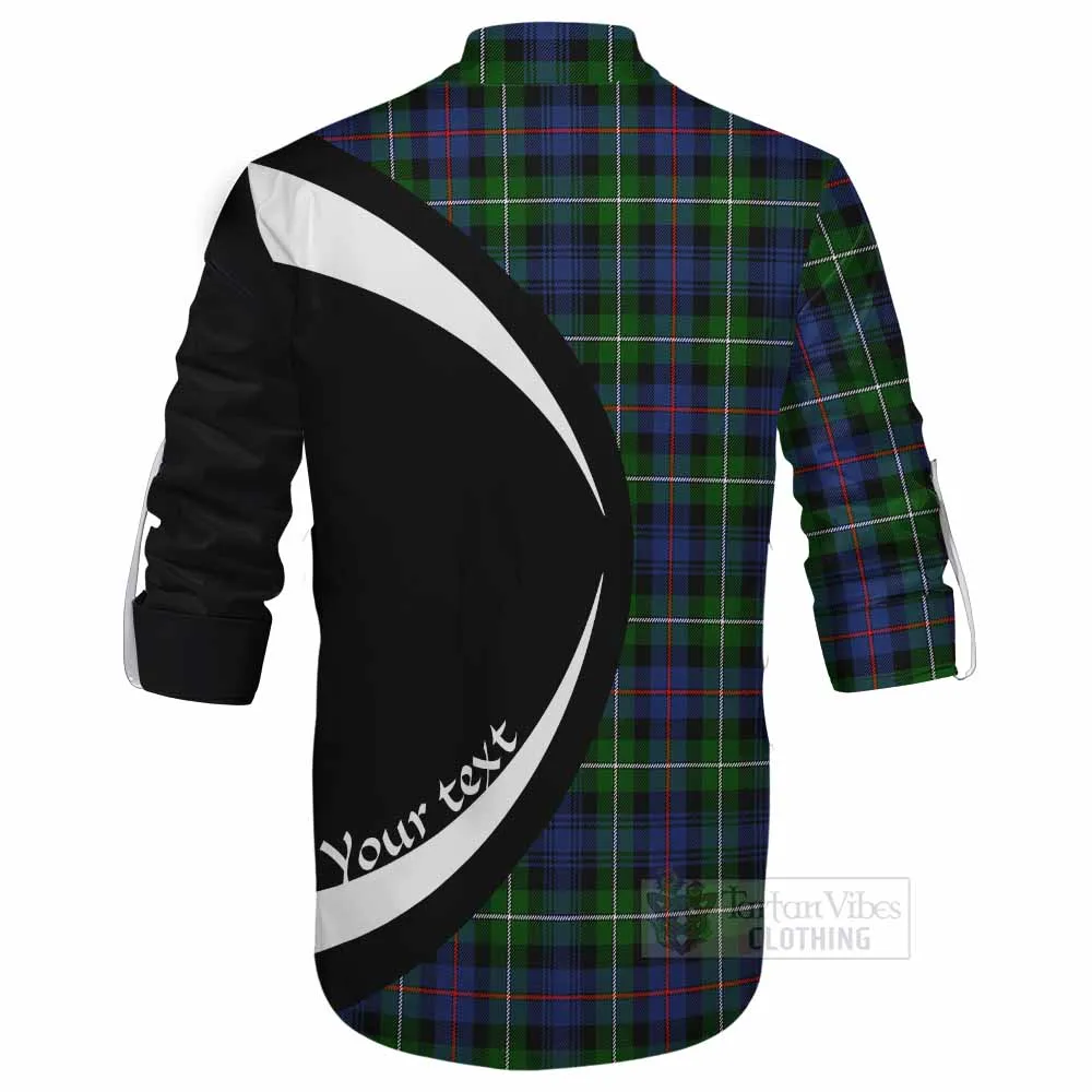 Baillie (Bailey) Tartan Ghillie Kilt Shirt with Family Crest Circle Style