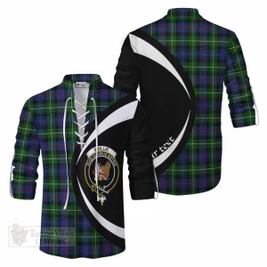 Baillie (Bailey) Tartan Ghillie Kilt Shirt with Family Crest Circle Style