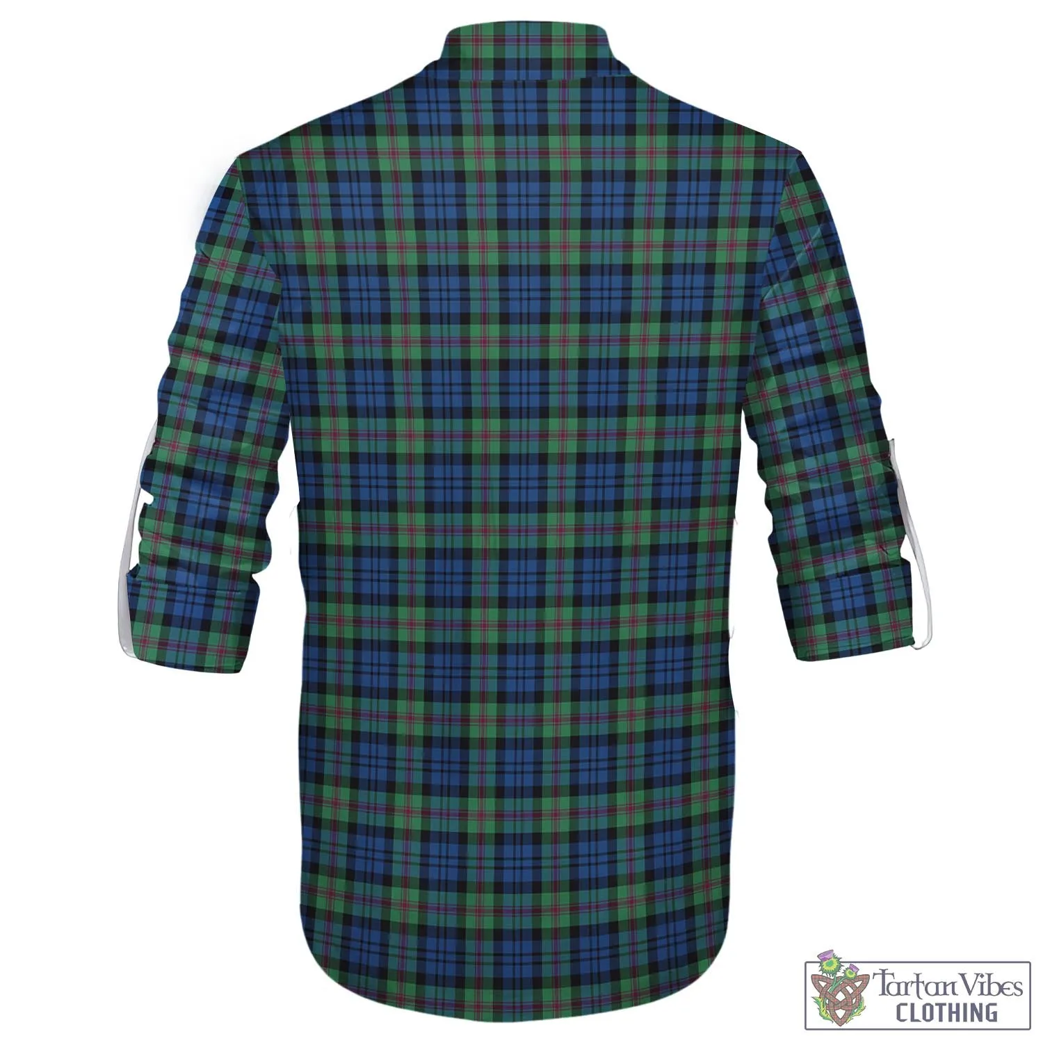 Baird Ancient Tartan Men's Scottish Traditional Jacobite Ghillie Kilt Shirt with Family Crest