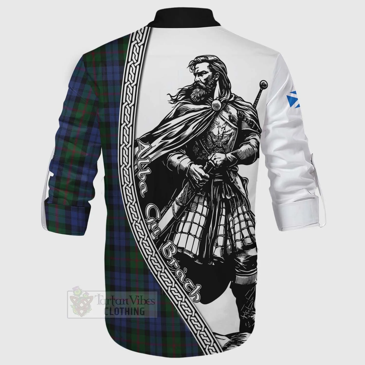 Baird Tartan Clan Crest Ghillie Kilt Shirt with Highlander Warrior Celtic Style