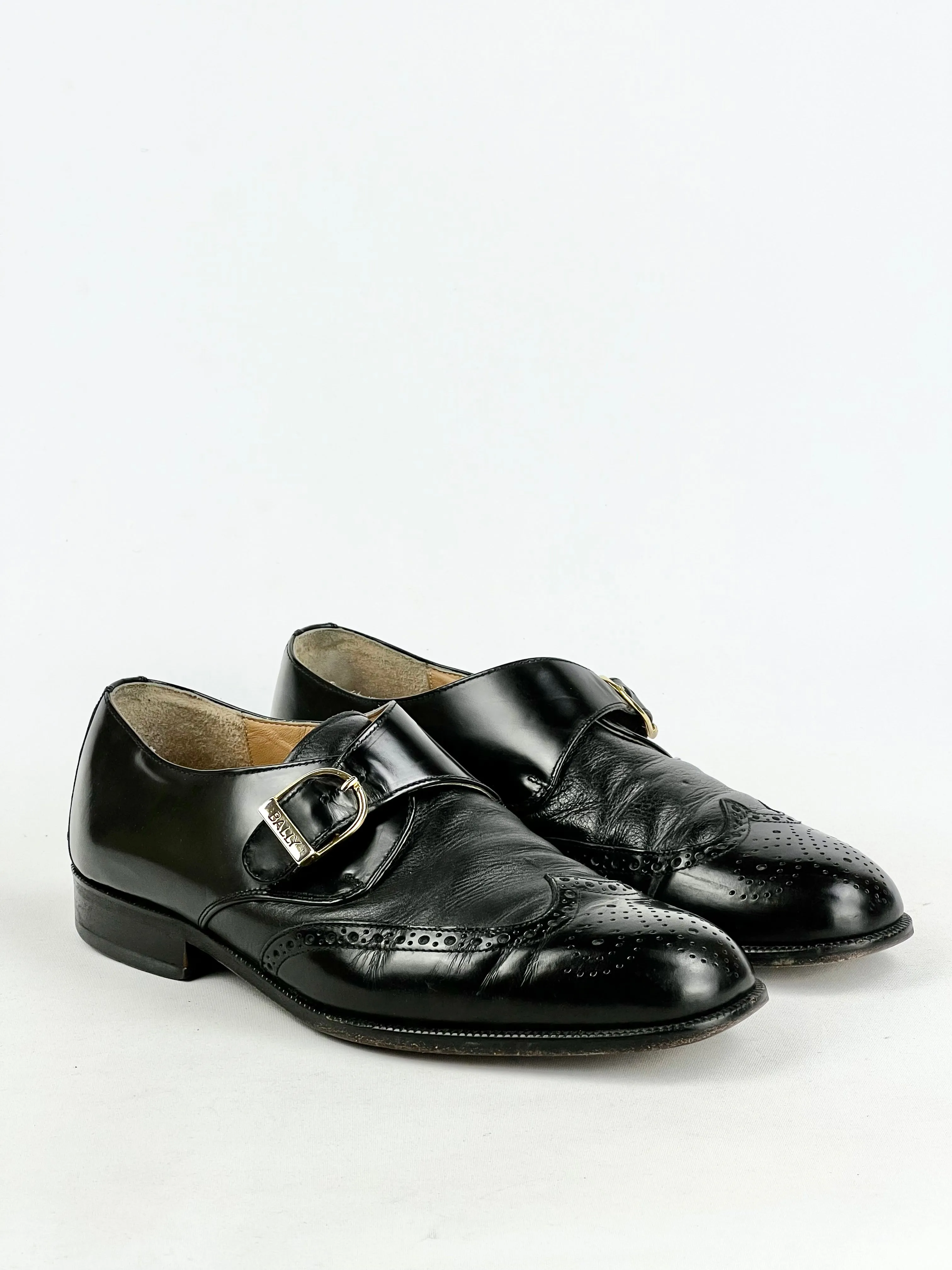 Bally Black Leather Monk Strap Loafers - Mens 8