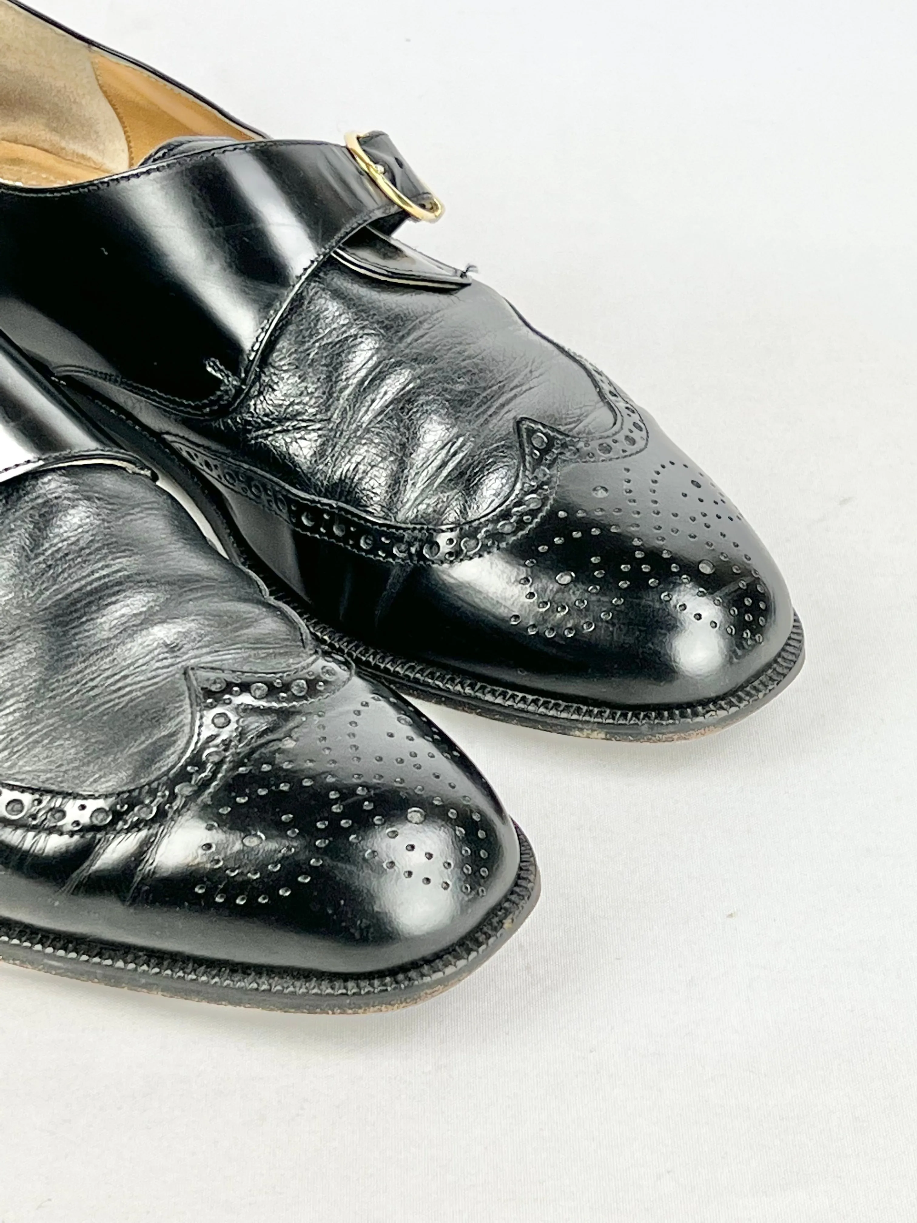 Bally Black Leather Monk Strap Loafers - Mens 8