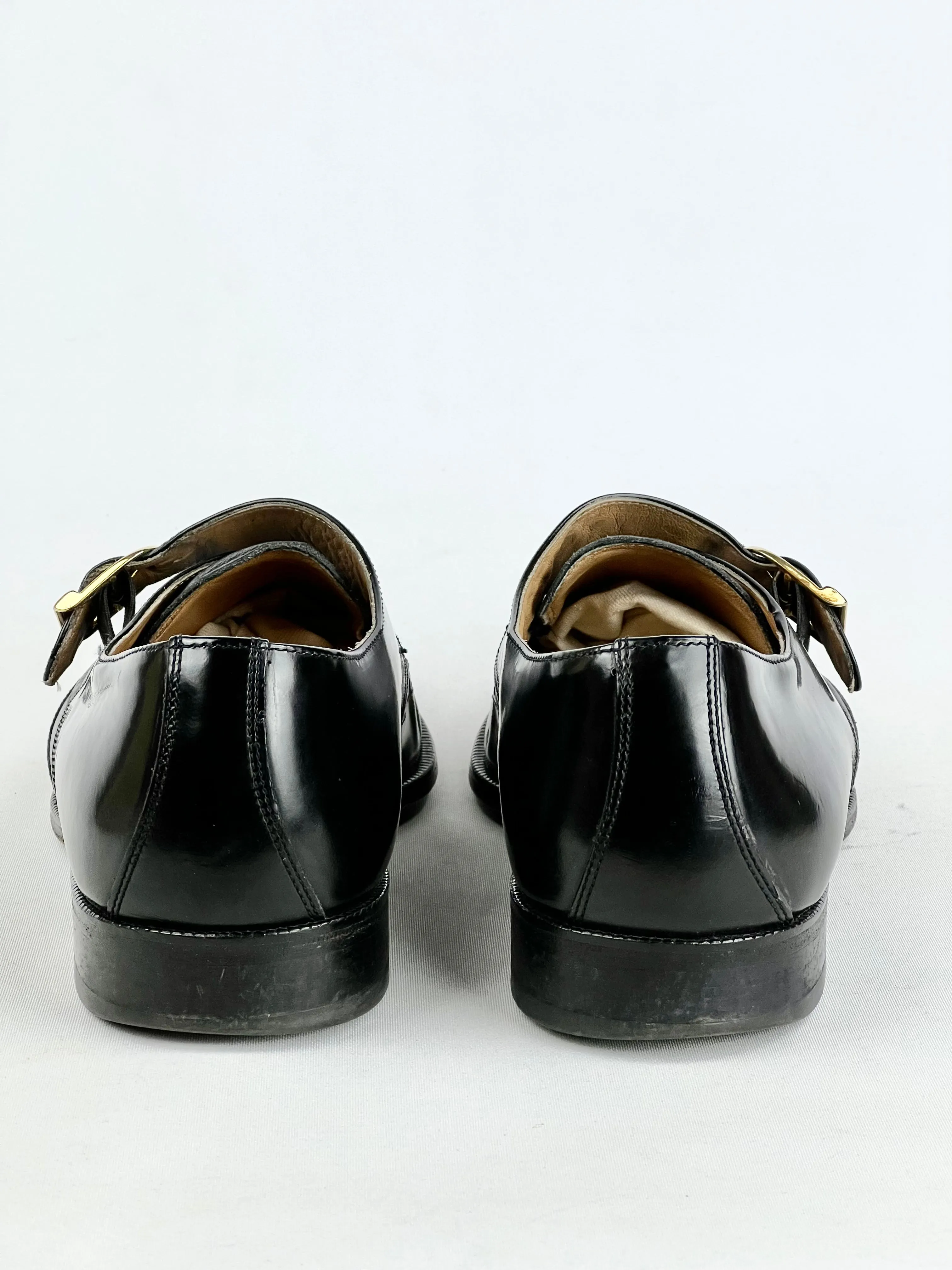 Bally Black Leather Monk Strap Loafers - Mens 8