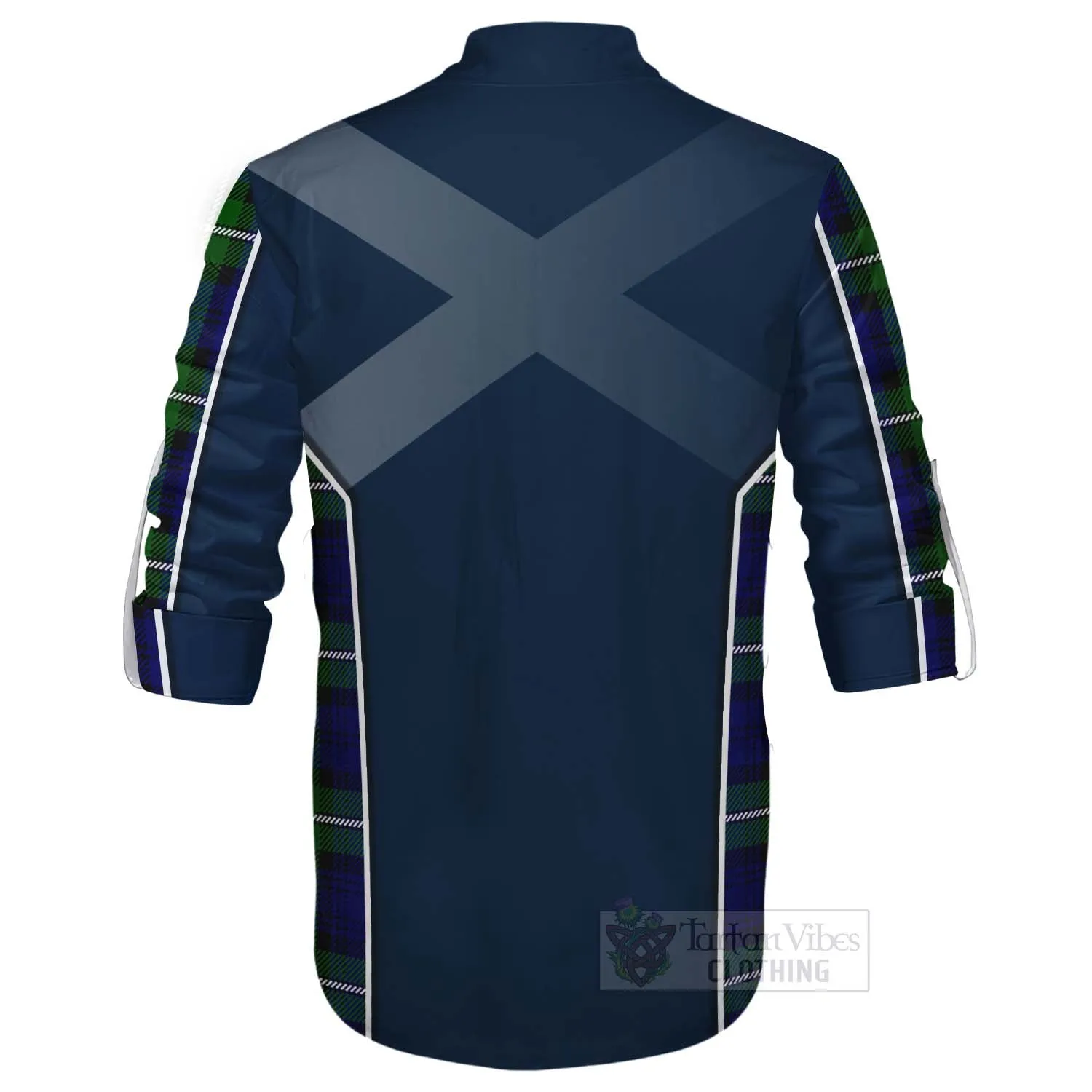 Bannerman Tartan Ghillie Kilt Shirt with Family Crest and Scottish Thistle Vibes Sport Style