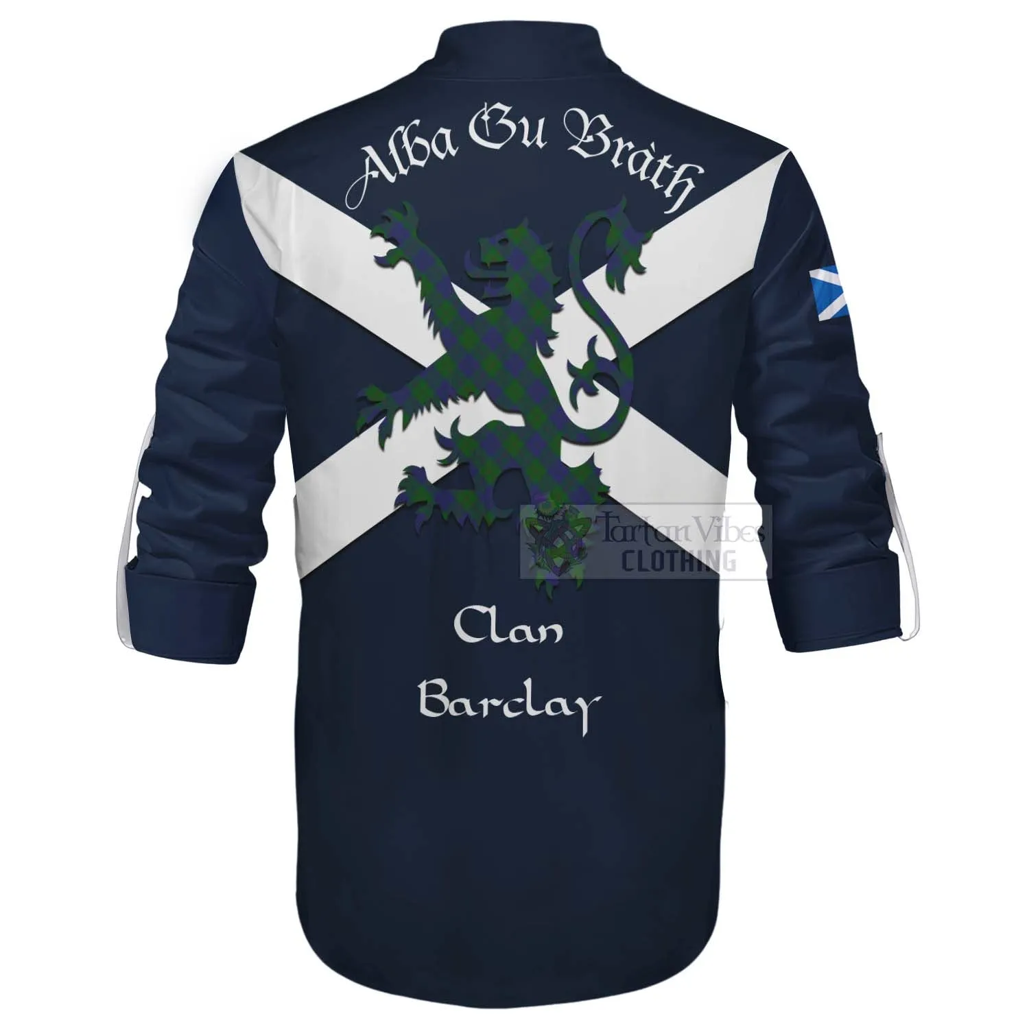Barclay Tartan Lion Rampant Ghillie Kilt Shirt Proudly Display Your Heritage with Alba Gu Brath and Clan Name