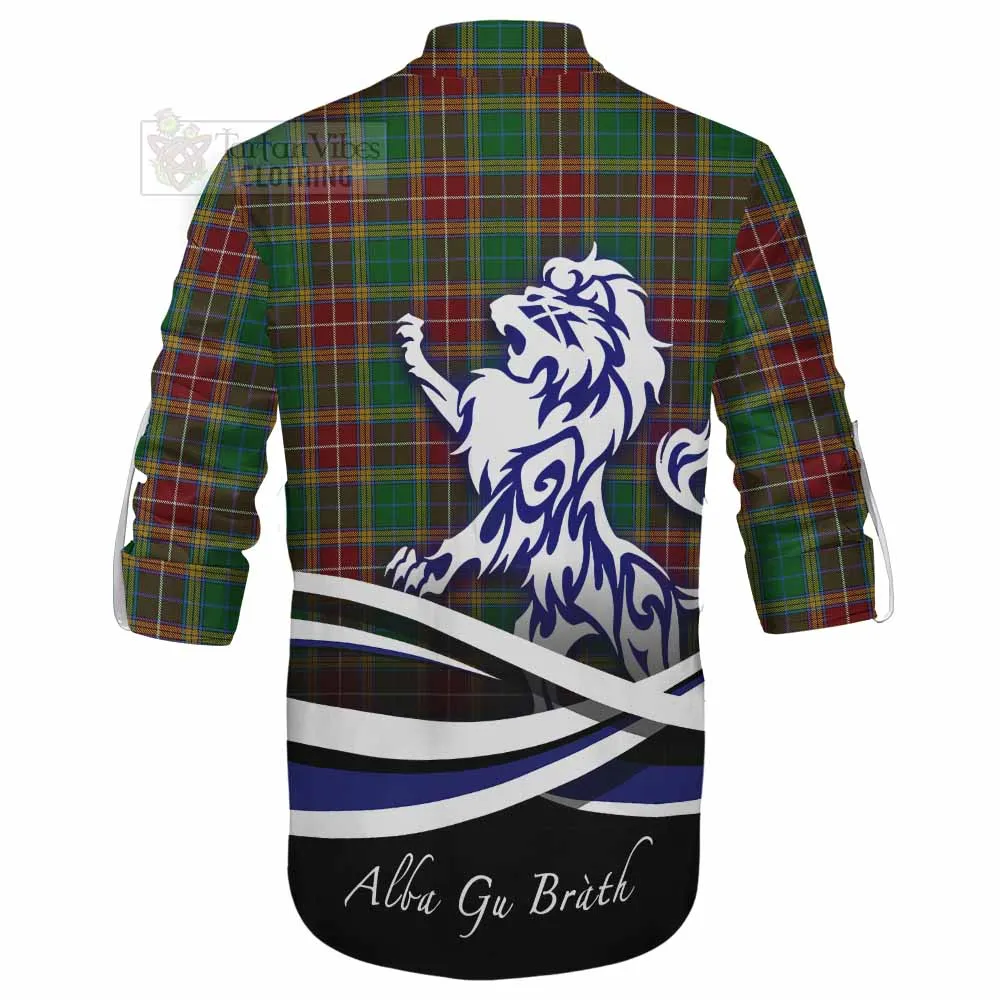 Baxter Tartan Ghillie Kilt Shirt with Alba Gu Brath Regal Lion Emblem