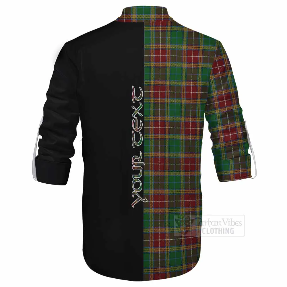 Baxter Tartan Ghillie Kilt Shirt with Family Crest and Half Of Me Style