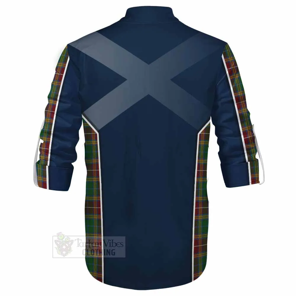 Baxter Tartan Ghillie Kilt Shirt with Family Crest and Lion Rampant Vibes Sport Style
