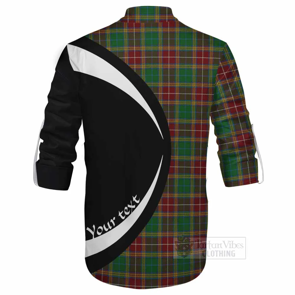 Baxter Tartan Ghillie Kilt Shirt with Family Crest Circle Style
