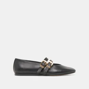 BAYLEE BALLET FLATS BLACK LEATHER BAYLEE BALLET FLATS BLACK LEATHER