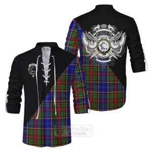 Beattie (Beatty) Tartan Ghillie Kilt Shirt with Family Crest and Military Logo Style
