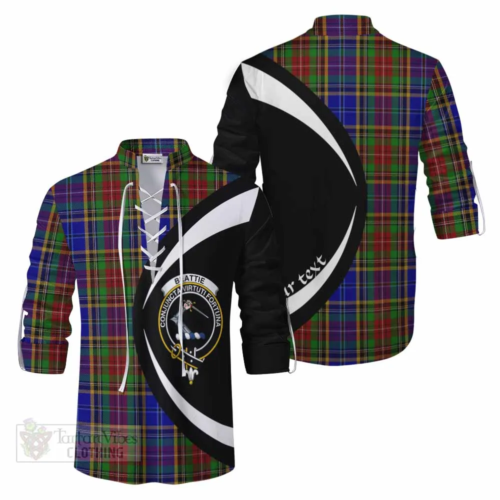Beattie (Beatty) Tartan Ghillie Kilt Shirt with Family Crest Circle Style