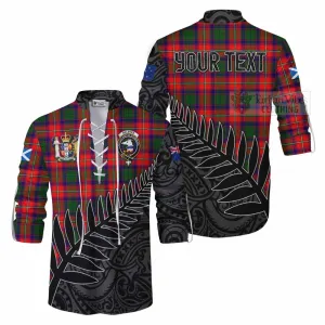 Belshes (Belsches) Crest Tartan Ghillie Kilt Shirt with New Zealand Silver Fern Half Style