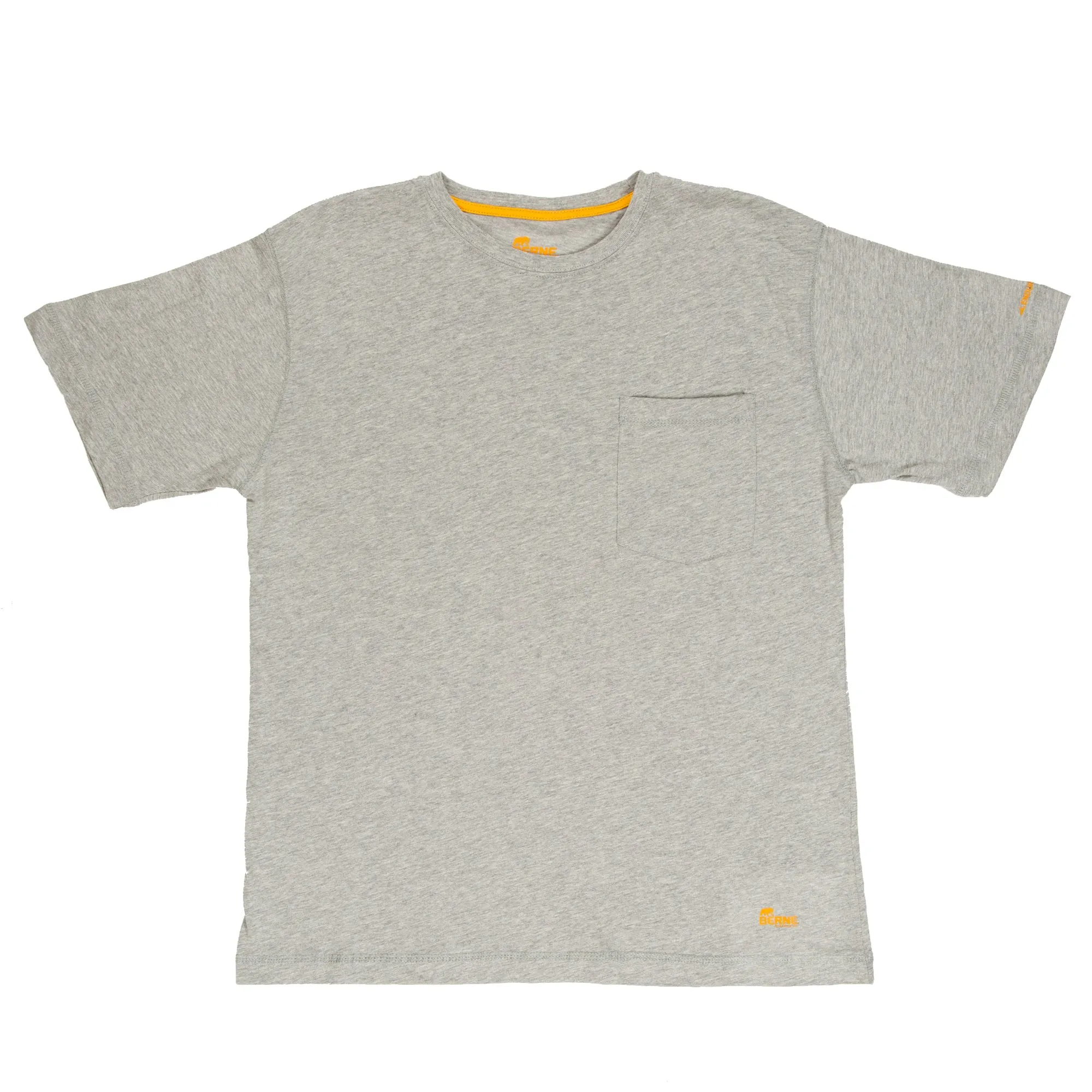 Berne Mens Grey 100% Cotton Lightweight Performance Tee S/S XL TALL