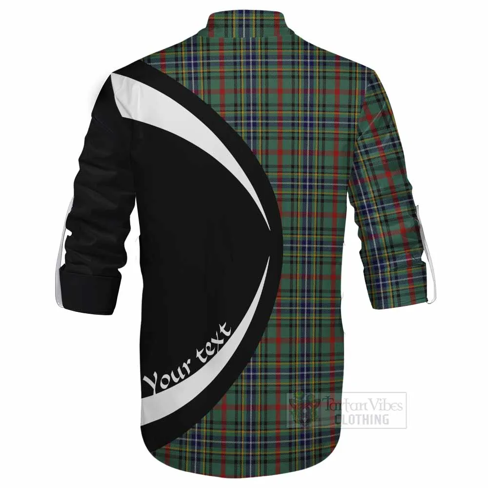 Bisset Tartan Ghillie Kilt Shirt with Family Crest Circle Style