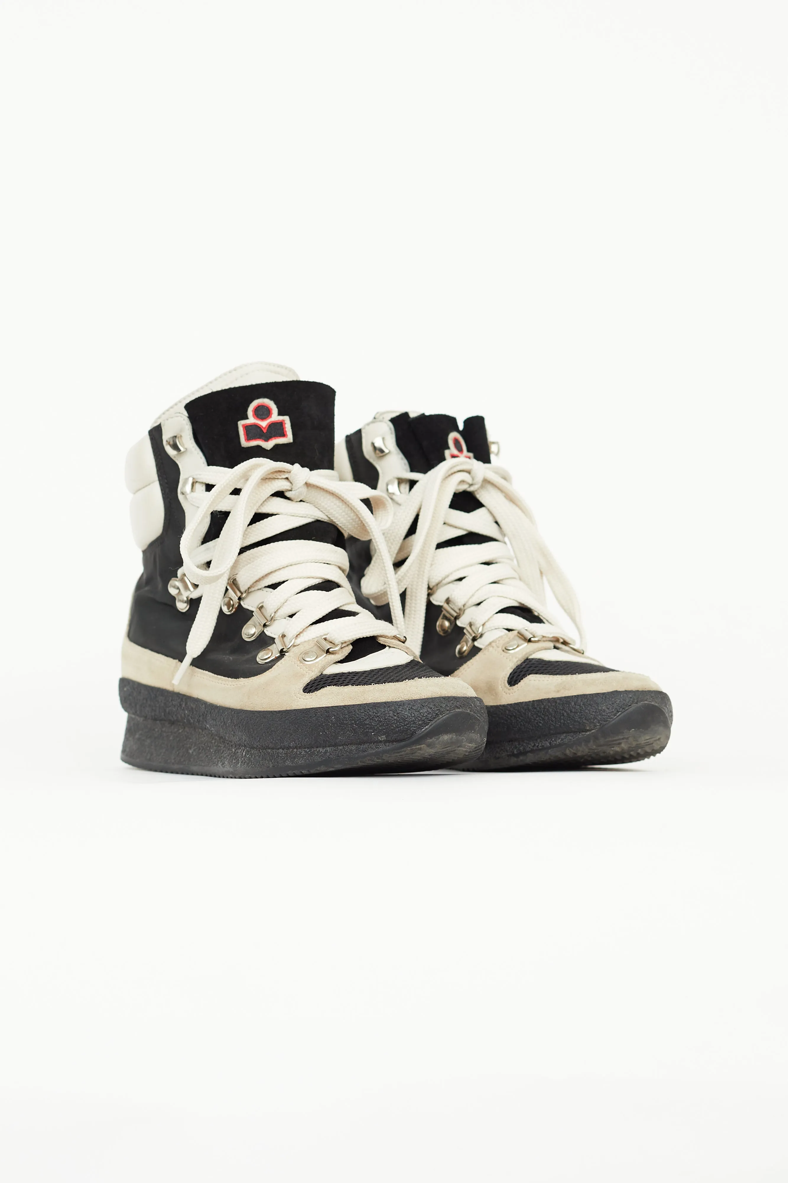Black & Beige Brendty Lace Up Boot
